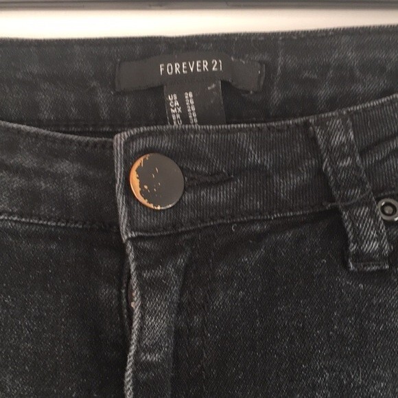 black denim skinny jeans mid rise size 26 - Picture 2 of 4
